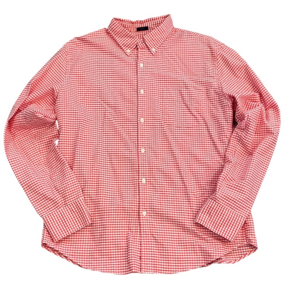 Men’s J. Crew Slim XL Red and White Gingham Longsleeve Oxford Shirt